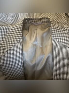 Canali Houndstooth Light Gray Men’s Sports Coat Blazer Size 44 R